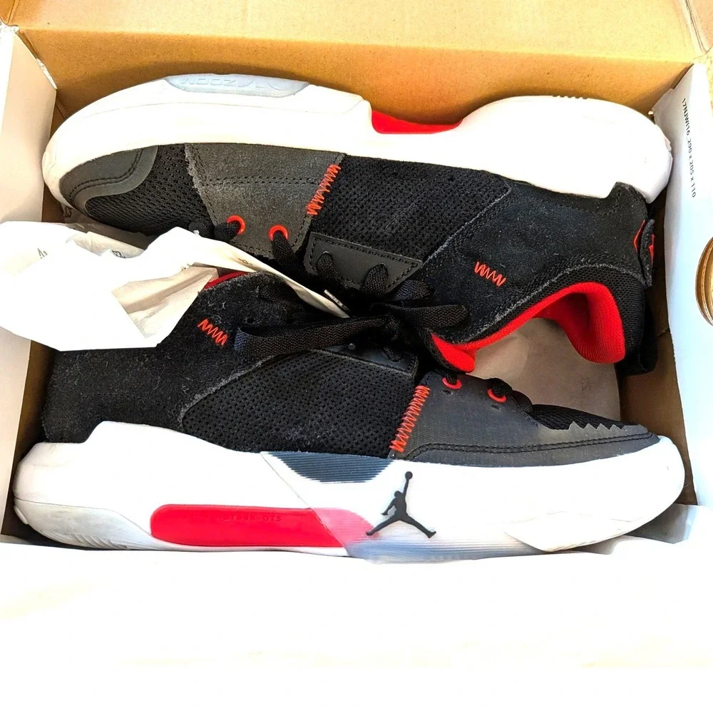 Jordan One Take 4 Black University Red Basketball Shoes Size 8 NIB